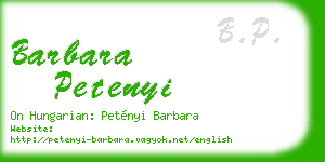 barbara petenyi business card