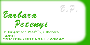 barbara petenyi business card